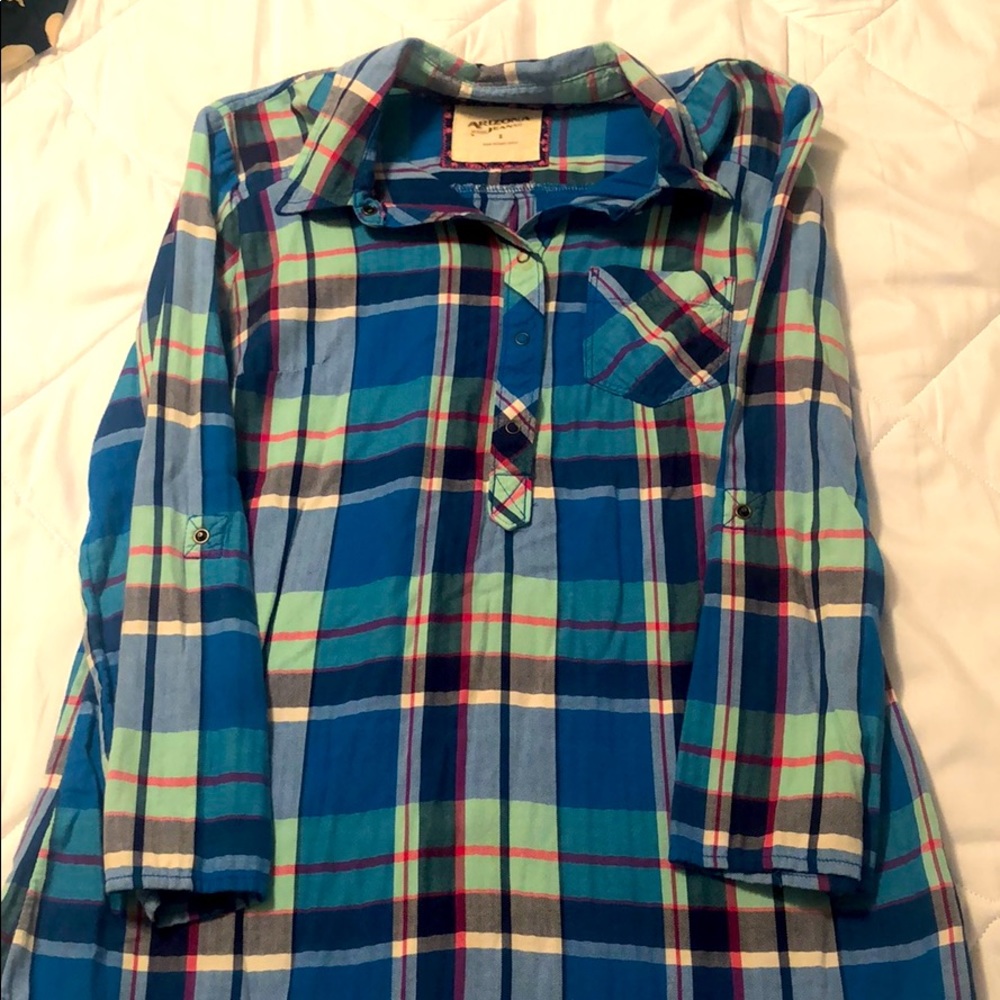Blue Plaid Blouse
